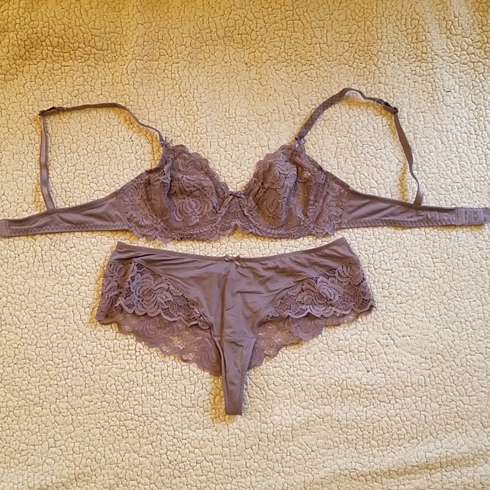 Lacy Lavender Bralette with Thong